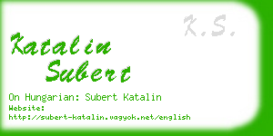 katalin subert business card